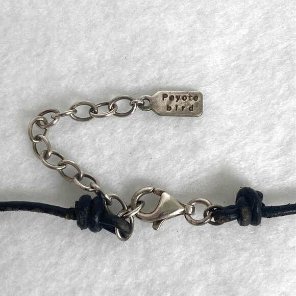 Signed Peyote Bird Sterling Silver 925 Beaded Red Red Coral Necklace 17" - 19" - Picture 8 of 16